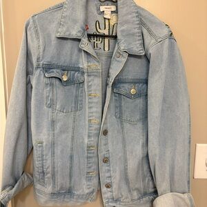 Forever 21 Embroidered Light Blue Jacket